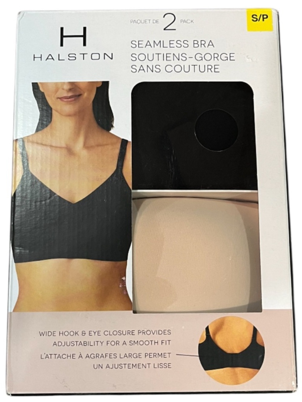 NWT H by Halston 2 Pack Seamless Wireless Bras Black and Nude Bra Small